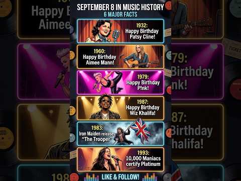 September 8 – 60 seconds, 6 major music facts!